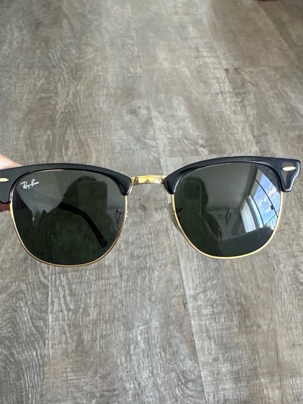 Ray-Ban Black and Gold Clubmaster Sunglasses